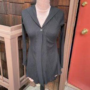 Calvin Klein black hooded cotton cover up beach swim Small